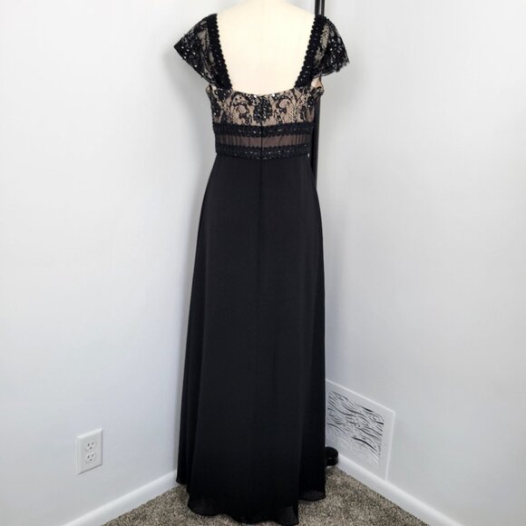 Marina Y2K Lace Beaded Formal Maxi Evening Gown Size 4  Dark Fairy Whimsigoth - Picture 3 of 14